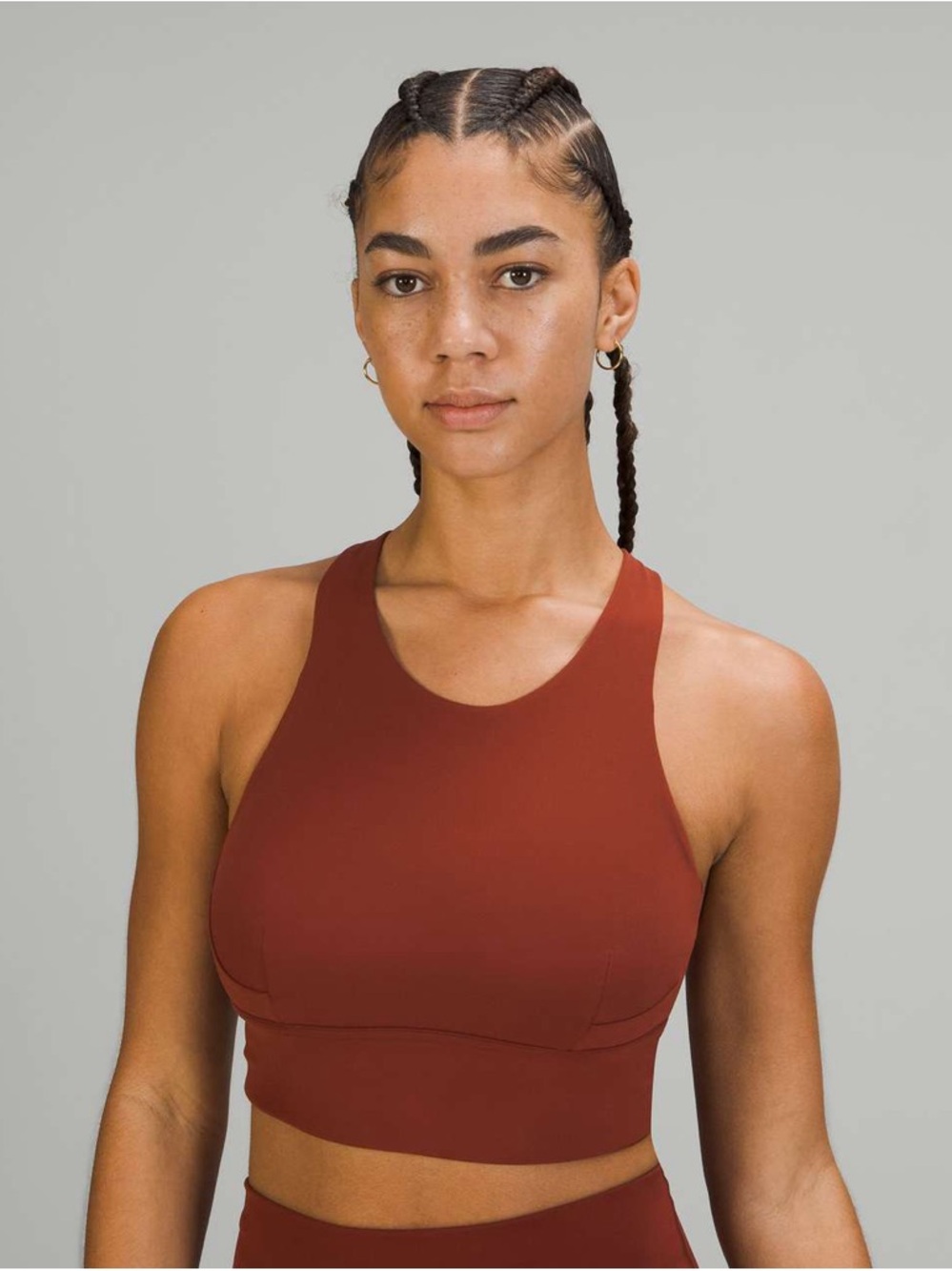 lululemon athletica Wunder Train high-Neck Crop Sports Bra - root beer Brown